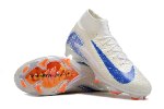 עם גרב - נעלי כדורגל Nike Air Zoom Mercurial Superfly IX Elite לבן כחול