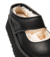 UGG -כפכף 1172871 BLK ביאה מרי גיין שחור עור