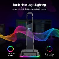 רכזת RGB + יציאה לאוזניות/מיקרופון + מעמד אוזניות - מבית Onikuma דגם ST-2