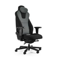 כיסא אורטופדי Keisar G-Force – פריט בודד כיסא שחור-אפור עם משענת ראש ובסיס גלגלים