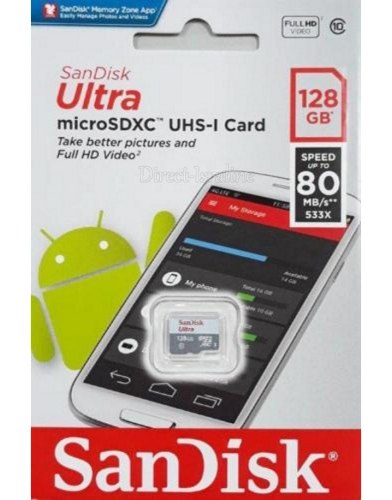 כרטיס זיכרון Sandisk 128GB – מהיר ואמין לכל המכשירים