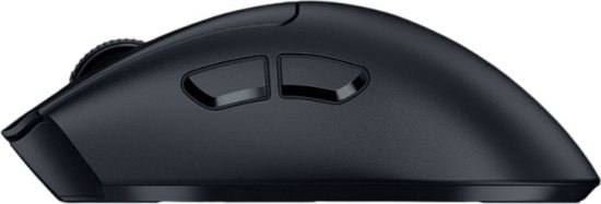 עכבר גיימינג ארגונומי אלחוטי Razer DeathAdder V3 HyperSpeed – מבט צד על עכבר שחור, מציג גלגלת ושני