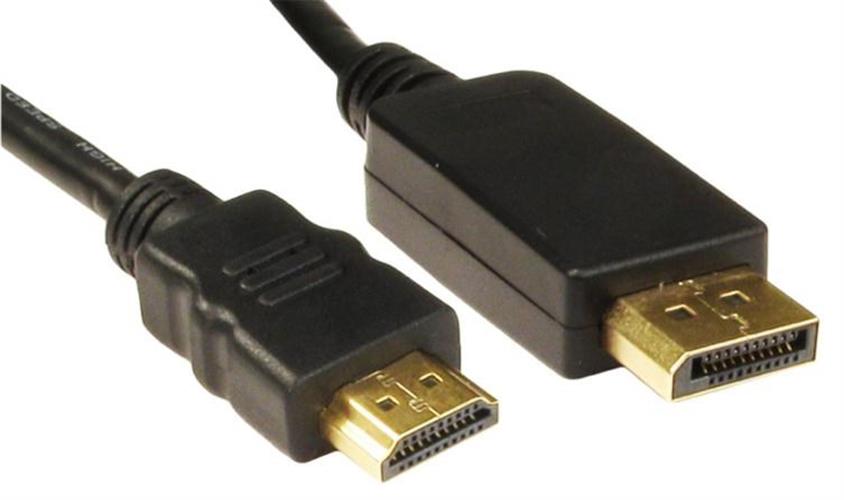 כבל מסך מסוכך DisplayPort זכר לחיבור HDMI זכר באורך 2 מטר