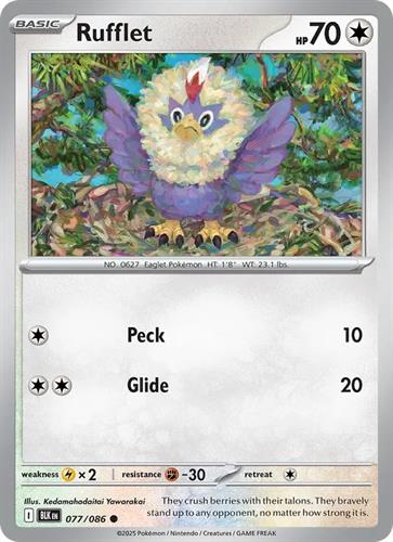 קלף בודד single פוקימון - rufflet - Black Bolt - 077/086