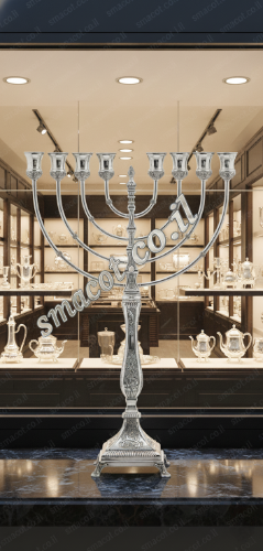 חנוכיה מכסף טהור 49 ס"מ -  A1