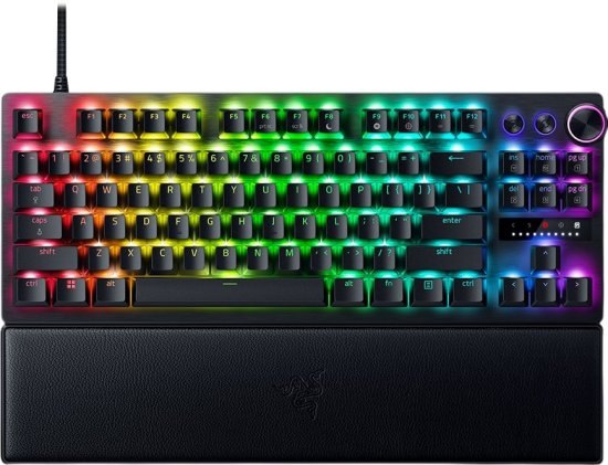 מקלדת גיימינג קומפקטית Razer Huntsman V3 Pro Tenkeyless עם מתגים אופטיים אנלוגיים
