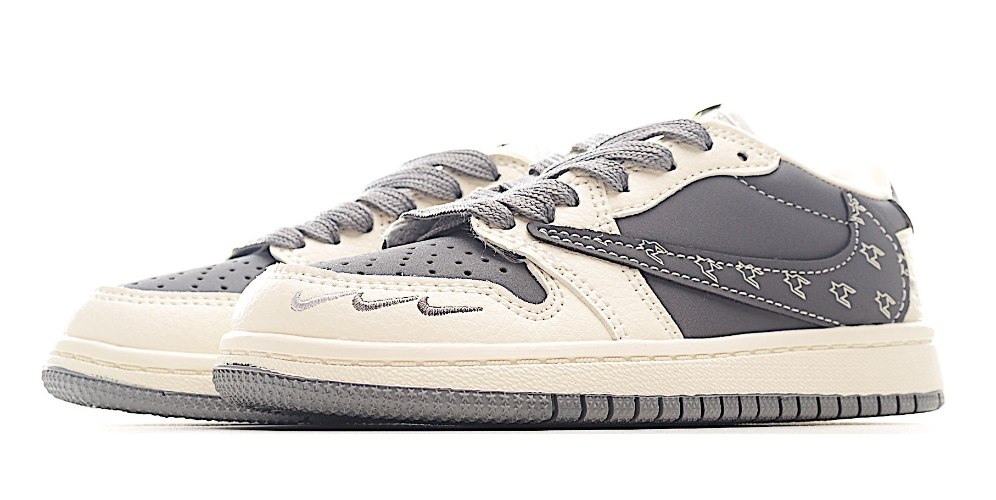 נעלי נייק טרוויס סקוט Nike x Travis Scott Air Jordan 1 אפור בז'