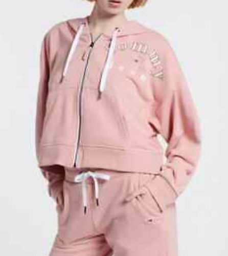 TOMMY HILFIGER Womens L/S Pink Crop Hoodie