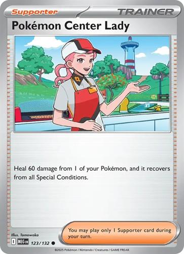 קלף בודד single פוקימון - pokemon center lady - Mega Evolution - 123/132
