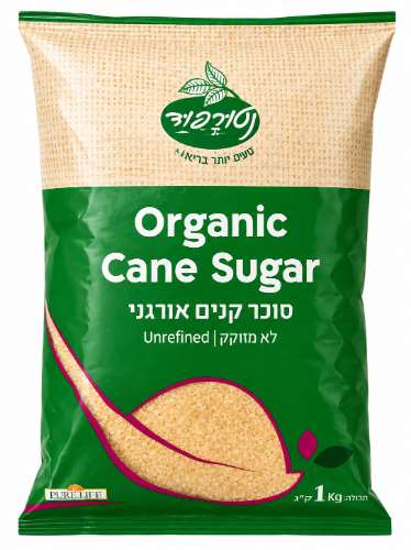 סוכר קנים אורגני ללא גלוטן 1 ק"ג - נטורפוד
