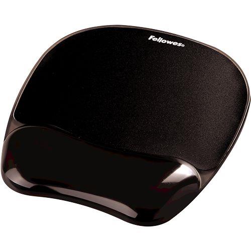FELLOWES משטח לעכבר סיליקון שחור Mous Gel Crystal