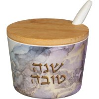 כלי לדבש שיש סגול