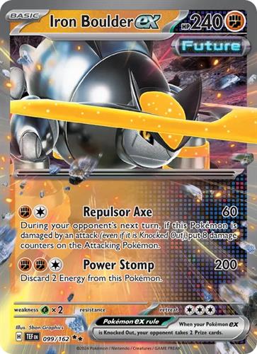 קלף בודד single פוקימון - iron boulder ex - Temporal Forces - 099/162
