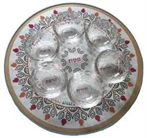 קערת פסח מנדלה עם צלוחיות