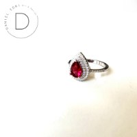 טבעת טיפה עדן- אדום ורוד כסף 925