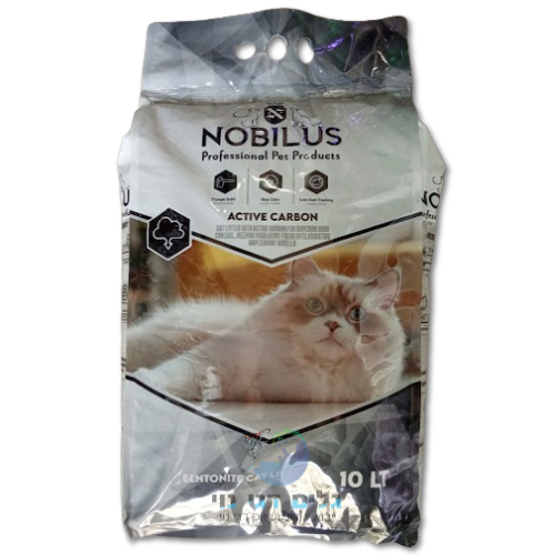 חול מתגבש לחתולים עם פחם פעיל 10 ליטר נובילוס NOBILUS