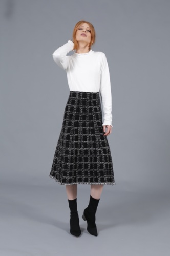 Black wool skirt