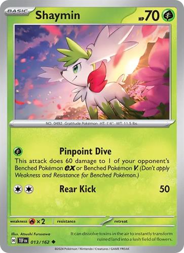 קלף בודד single פוקימון - shaymin - Temporal Forces - 013/162