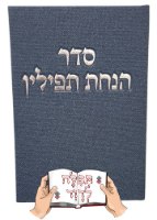 סדר הנחת תפילין קורדרוי בצבע כחול