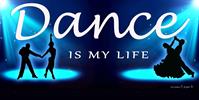 טקסט מודפס קבוע - DANCE - מתלה מדליות ריקודים סלונים כחול שחור