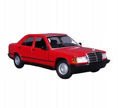 1/24 דגם בוראגו מכונית אדומה Mercedes Benz 190E 1987 Bburago