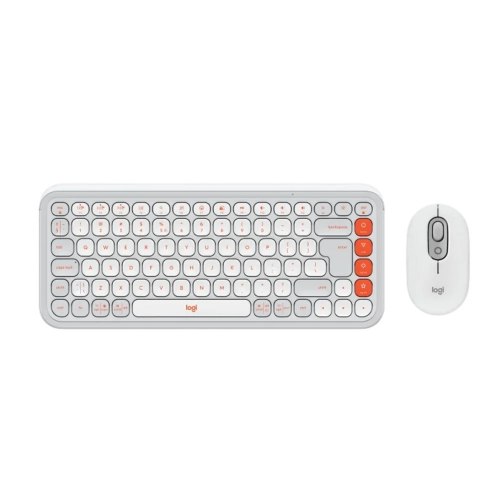 סט מקלדת ועכבר Logitech Pop Icon Combo עם חיבור לעד 3 מכשירים במקביל בצבע אוף־וויט
