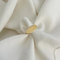 טבעת חותם אובלי עם חריטה -כסף 925/גולדפילד