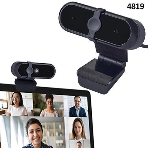 מצלמת רשת WEBCAM 1080P FULL HD , מצלמה עם תריס הגנ על פרטיות, מיקרופון איכותי מובנה , חיבור בכבל USB  , דגם 4819