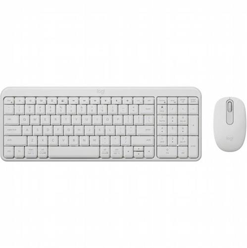 סט מקלדת ועכבר אלחוטיים Logitech MK250 לבן