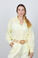 מכנסי ברנדון חגורה צהוב