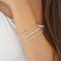 צמיד זהב שטוח דגם פיגרו 20.5 ס"מ 3.1 מ"מ