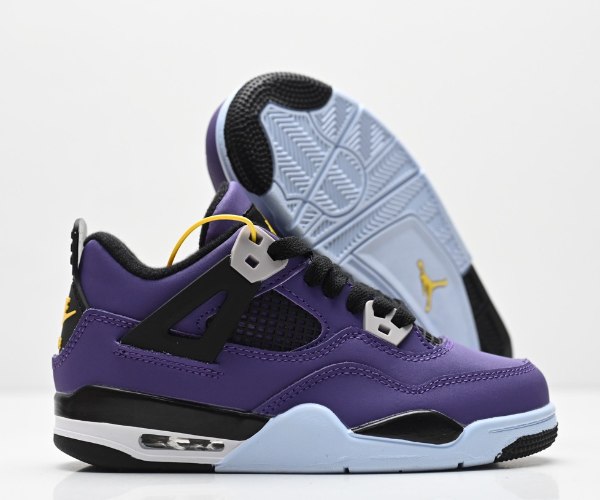 נעלי אייר ג'ורדן ילדים Nike Air Jordan 4 Retro סגול שחור
