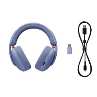 אוזניות אלחוטיות צבע סגול לילך Logitech G325 – האוזניות האלחוטיות מונחות עם דונגל USB וכבל טעינה שחור