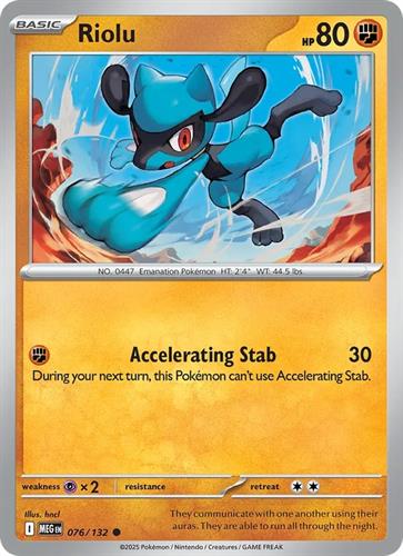 קלף בודד single פוקימון - riolu - Mega Evolution - 076/132