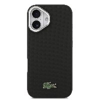 כיסוי LACOSTE מקורי לאייפון IPHONE 17 עם רגלית מובנית – צבע שחור