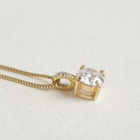 שרשרת יהלום סוליטר מזהב משובצת 0.53 קראט- GIA