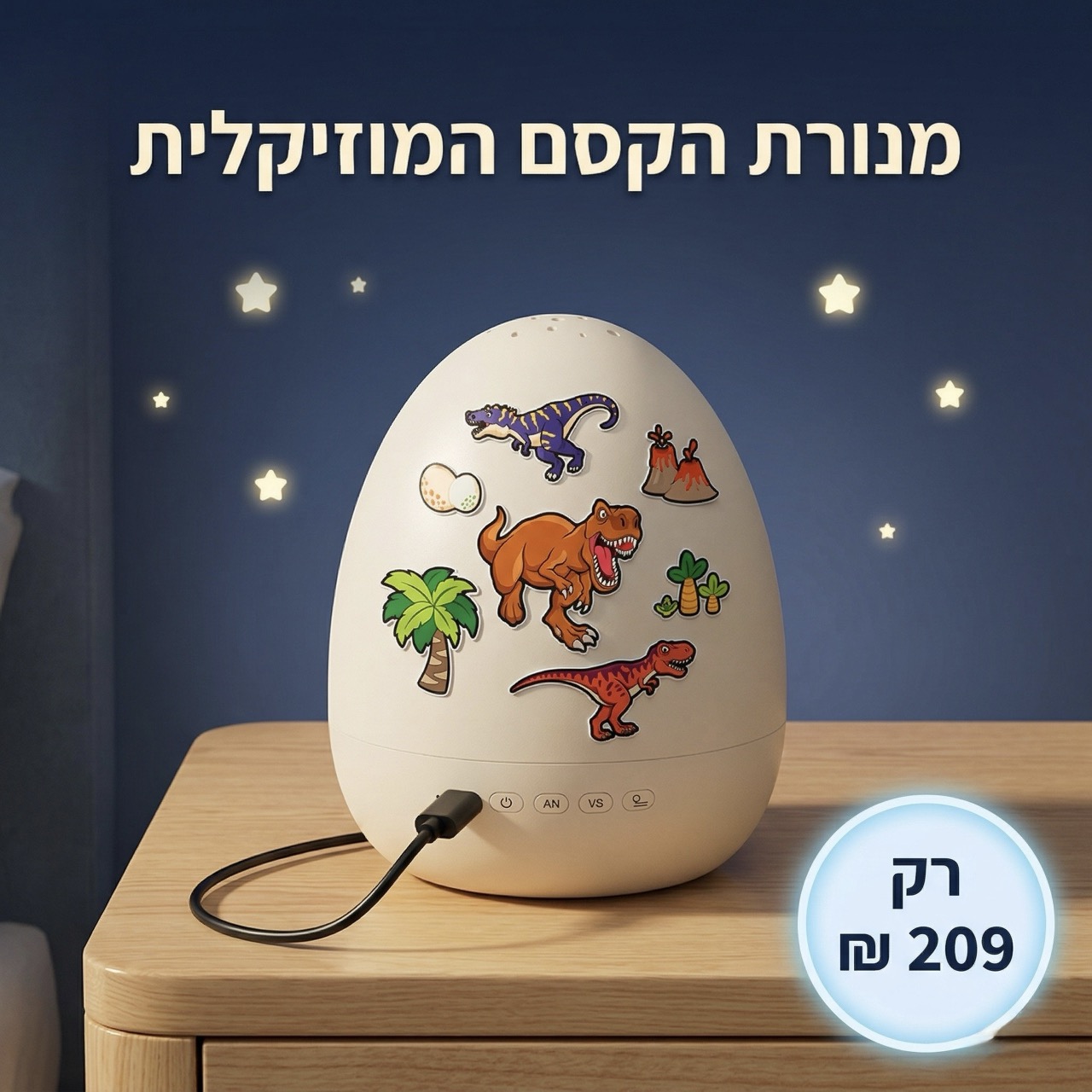מנורת קסם בצורת ביצת דינוזאור