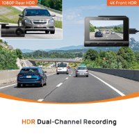 מצלמת רכב 4K-HDR חכמה דו-כיוונית 70mai Dash Cam A810-2