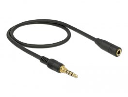 כבל מאריך אודיו Delock Stereo Jack Extension Cable 3.5 mm 4 Pin male to female 5 m
