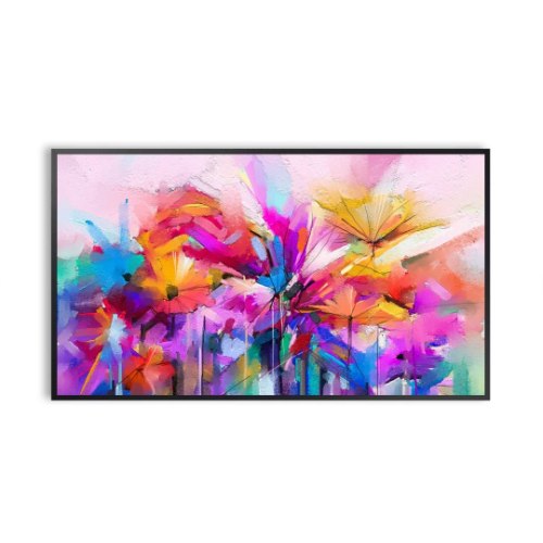 "Abstract Colorful Flowers2" תמונת קנבס אבסטרקטית הדפס ציור של פרחים צבעוניים |ממוסגר ומוכן לתליה