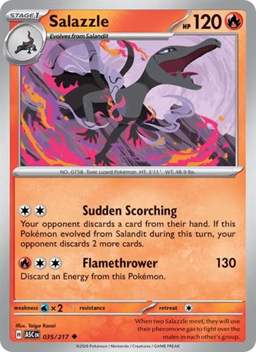 קלף בודד single פוקימון - salazzle - Ascended Heroes - 035/217