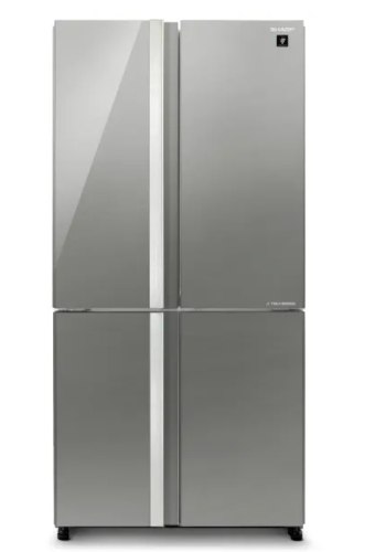 מקרר שרפ 4 דלתות זכוכית אפורה מקפיא תחתון SHARP  SJ-8942 BS