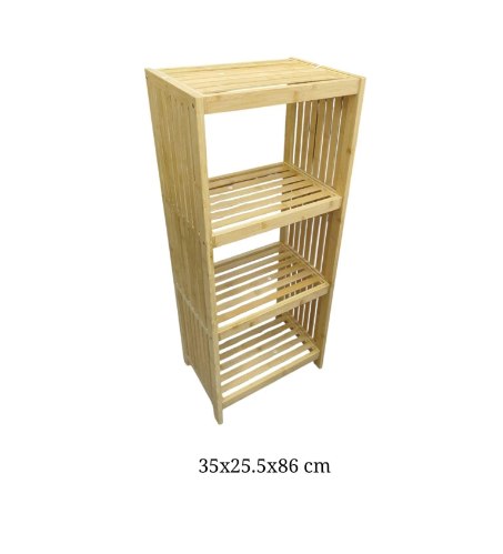 מעמד למגבות מבמבוק 3 קומות | מידה 35X25.5X86 ס"מ