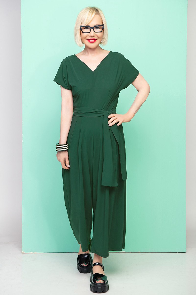 אוברול מחויט דפוס ירוק