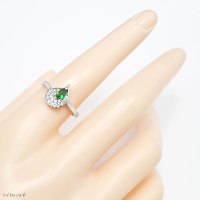 טבעת מכסף משובצת אבני זרקון ירוקות  RG6375 | תכשיטי כסף 925 | טבעות כסף