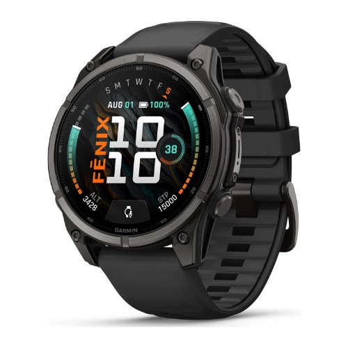 שעון חכם גרמין פניקס 9 Garmin Fenix 9 Pro 51mm Carbon Gray DLC Titanium – Black Silicone