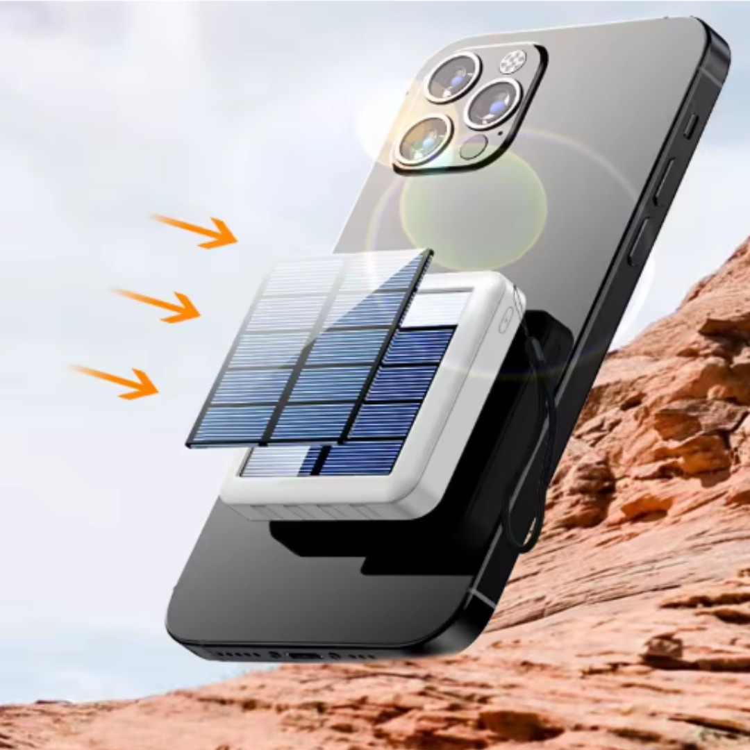 SolarFlex - מטען סולארי נייד עם 4 כבלים מובנים