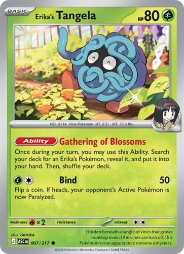 קלף בודד single פוקימון - erika's tangela - Ascended Heroes - 007/217