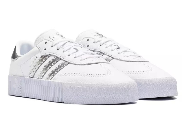 סניקרס אדידס Adidas Sambarose לבן כסוף