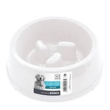 M-Pets קערת האכלה איטית גדולה 1400 מיל צבע לבן